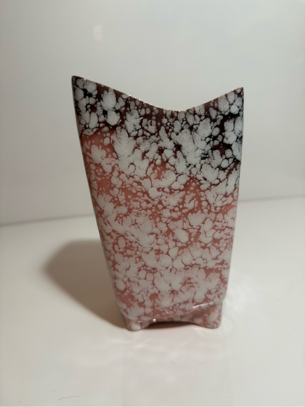 Vintage MCM Royal Copley USA Pink- Brown Speckled Retro Vase Mid-Century 1950s - Picture 3 of 8